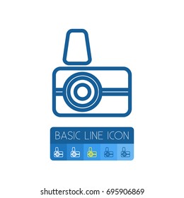 Isolated Photographer Outline. Capture Vector Element Can Be Used For Capture, Photographer, Camera Design Concept.