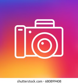 Isolated Photography Outline Symbol On Clean Background. Vector Photo Camera Element In Trendy Style.
