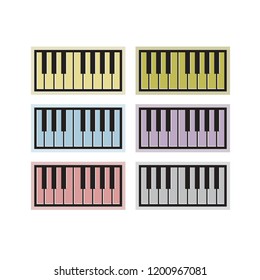 isolated piano key variations vector illustration