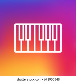 Isolated Piano Keys Outline Symbol On Clean Background. Vector Fortepiano   Element In Trendy Style.
