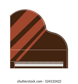 Isolated piano on white background. Musical instrument. Element of orchestra.