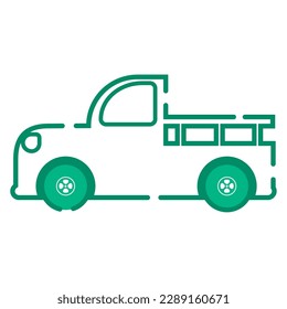 Isolated pick up truck icon Colored outline Vector