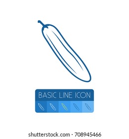 Isolated Pickles Outline. Zucchini Vector Element Can Be Used For Zucchini, Cucumber, Pickles Design Concept.