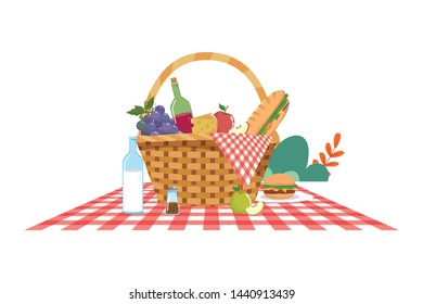 Isolated picnic basket design vector illustrator