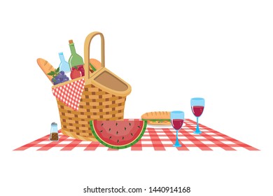 Isolated picnic basket design vector illustrator