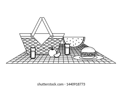 Isolated picnic basket design vector illustrator