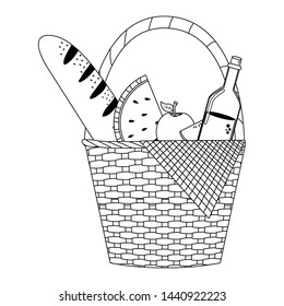 Isolated picnic basket design vector illustrator