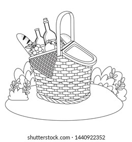 Isolated picnic basket design vector illustrator