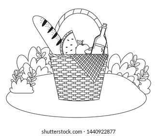 Isolated picnic basket design vector illustrator