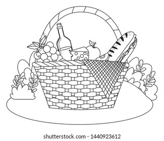 Isolated picnic basket design vector illustrator