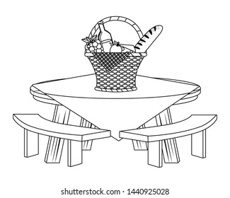 Isolated picnic basket design vector illustrator
