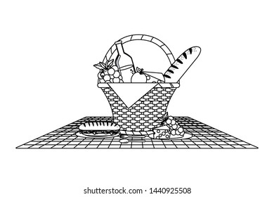 Isolated picnic basket design vector illustrator