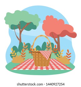 Isolated picnic basket design vector illustrator