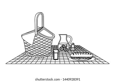 Isolated picnic basket design vector illustrator