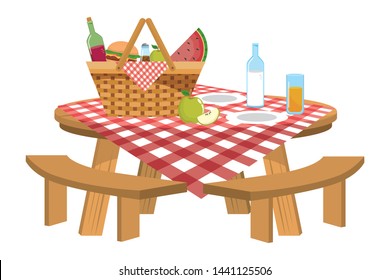 Isolated picnic basket design vector illustrator