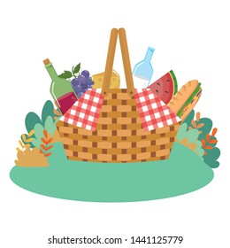 Isolated picnic basket design vector illustrator