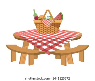 Isolated picnic basket design vector illustrator