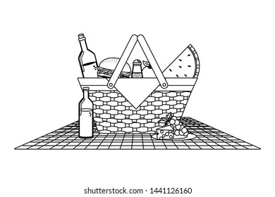Isolated picnic basket design vector illustrator