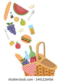 Isolated picnic basket design vector illustrator