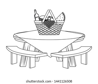 Isolated picnic basket design vector illustrator