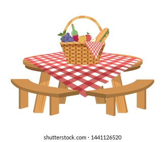 Isolated picnic basket design vector illustrator