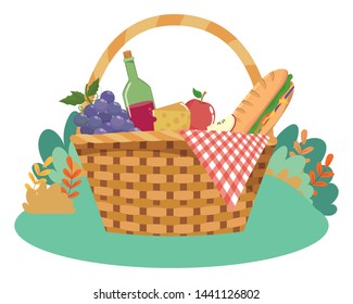 Isolated Picnic Basket Design Vector Illustrator Stock Vector (Royalty ...