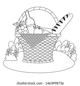 Isolated picnic basket design vector illustrator
