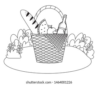 Isolated picnic basket design vector illustrator