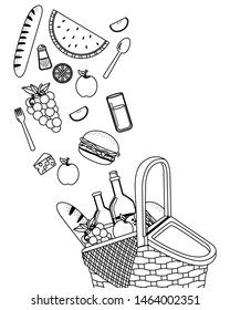 Isolated picnic basket design vector illustration