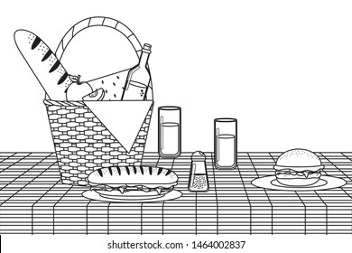 Isolated picnic basket design vector illustration