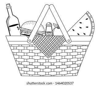 Isolated picnic basket design vector illustrator