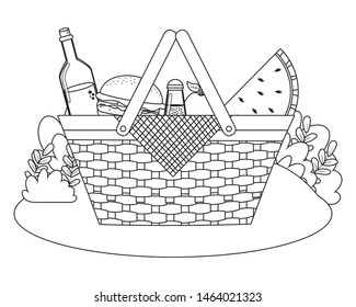 Isolated picnic basket design vector illustrator