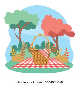 Isolated picnic basket design vector illustrator