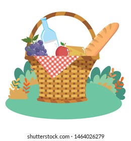 Isolated picnic basket design vector illustrator