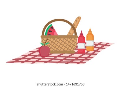 Isolated picnic basket design vector illustration