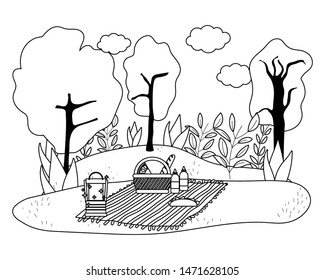 Isolated picnic in park design