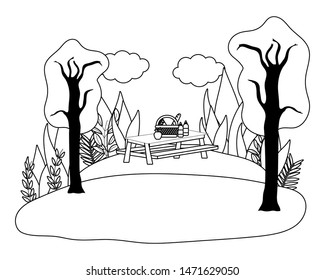 Isolated picnic in park design
