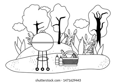 Isolated picnic in park design
