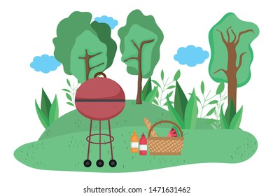 Isolated picnic in park design