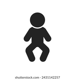 Isolated pictogram baby, infant sign symbol in white background