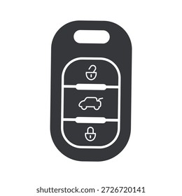 Pictograma aislado de la alarma remota de la llave del coche, símbolo para la seguridad del vehículo, el acceso, y la tecnología automotriz.