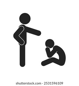 Isolated pictogram do not bully, no bully zone, for school and children label safety sign 