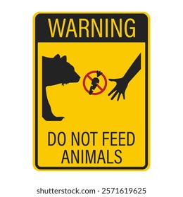 Isolated pictogram: A hand feeding vegetables to a bear with a prohibition sign indicating 'Do not feed wildlife