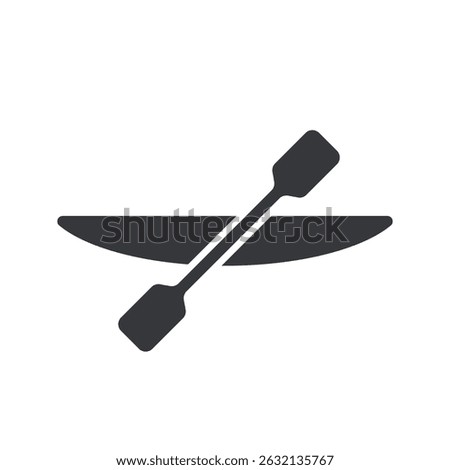 Isolated pictogram icon of a canoe, representing water sport activity with a person paddling a kayak