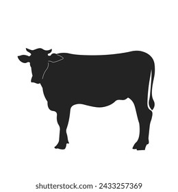 Isolated pictogram icon of cow, buffalo symbol, bull an animal silhouette