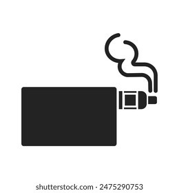 Isoliertes Piktogramm-Symbol von elektrischem Rauch, Verdunstung, Vape-Rauchen grafisches Element