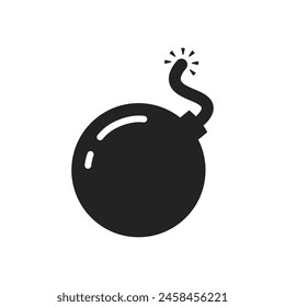 Isolated pictogram icon of explosive item, fireworks, bomb for industrial safety sign