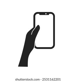 Icono aislado del pictograma del teléfono celular del uso de la mano, señal del teléfono celular, o señal no permitida del teléfono
