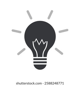 Isolated pictogram icon lamp or light bulb symbol of idea, energy, electric, power, creative, light