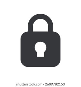 Isolated pictogram icon of a locked padlock, symbolizing protection, security, and password security for safeguarding information